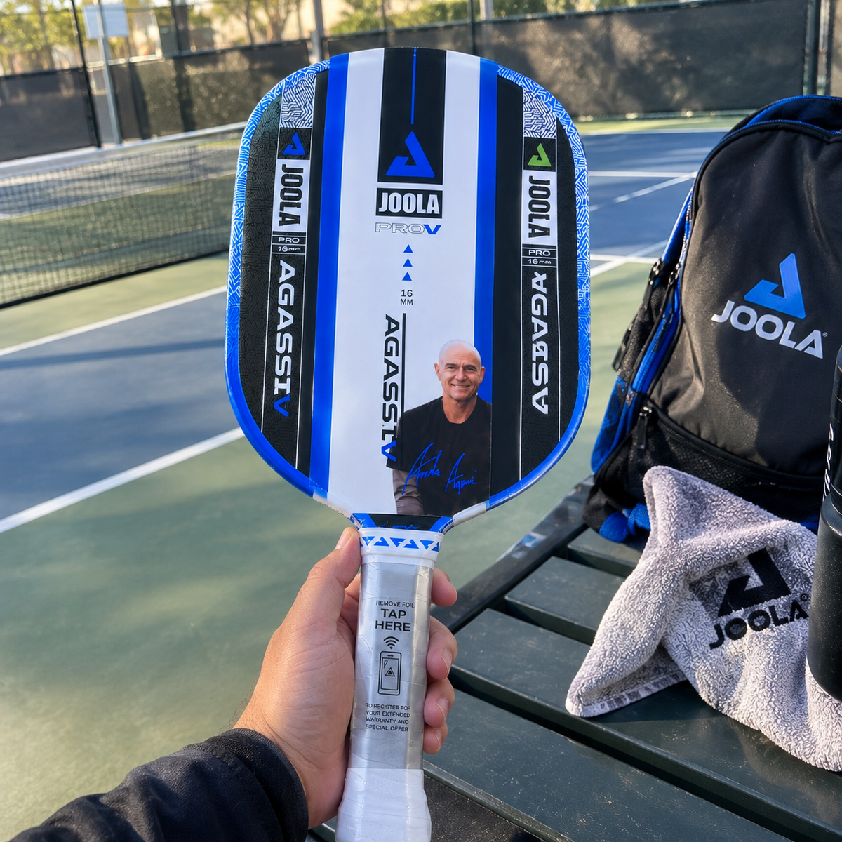 JOOLA Agassi Pro V 16mm Pickleball Paddle – Royal Blue | Andre Agassi Signature Paddle