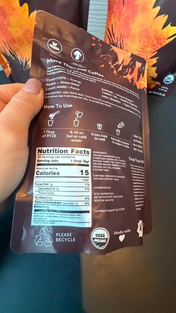 RYZE Mushroom Coffee 3 Pack | 90 Servings Total (6.35 oz Each) | Organic Adaptogenic Coffee Blend with Functional Mushrooms | Daily Energy & Focus Drink Mix