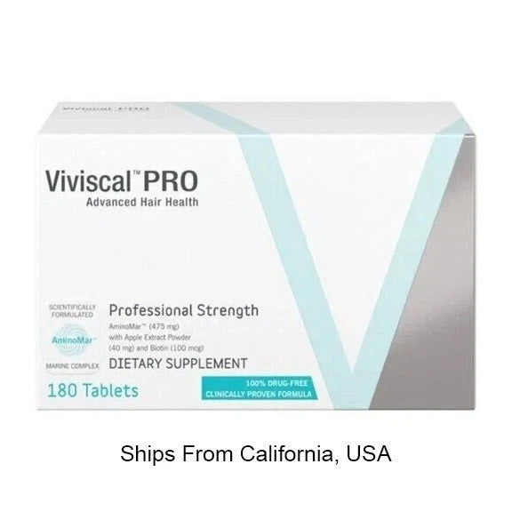 Viviscal PRO Professional Hair Growth Supplement 180 Tablets | Advanced Hair Health Formula | Made in USA | Genuine Sealed Bottle | Exp 08/27