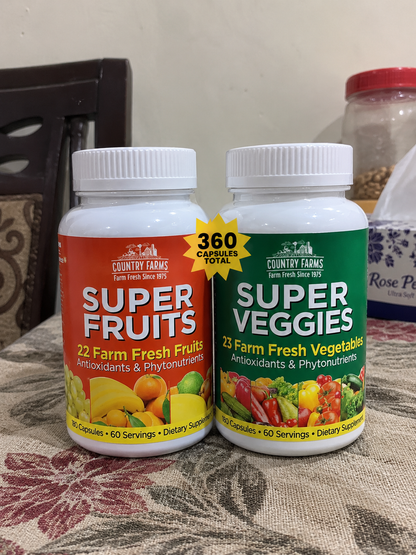 Country Farms Super Fruits & Super Veggies – 2 Pack, 180 Capsules Each