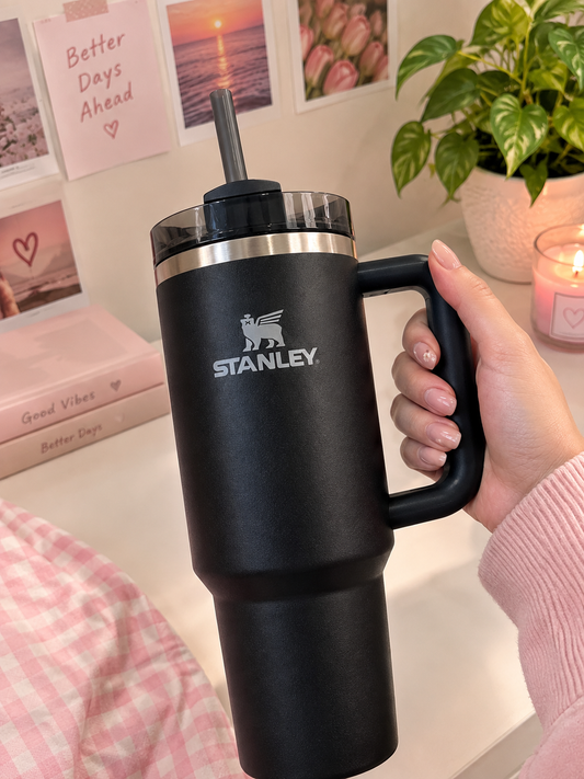 Stanley Quencher H2.0 FlowState Tumbler 40oz – Stainless Steel Insulated Travel Mug with Handle (Black)
