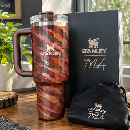 40 oz Camouflage Insulated Tumbler with Handle & Lid – Travel Cup