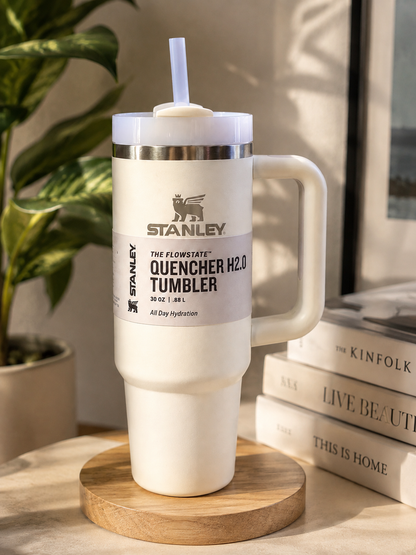 STANLEY Quencher H2.0 Tumbler 30 oz – FlowState Insulated Travel Cup with Handle & Straw
