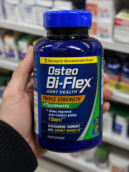 Osteo Bi-Flex Triple Strength + Turmeric Joint Health Supplement – 220 Coated Tablets