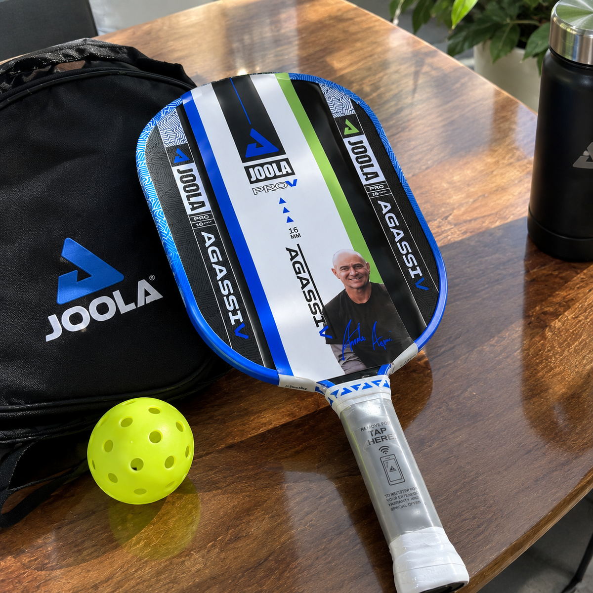 JOOLA Agassi Pro V 16mm Pickleball Paddle – Royal Blue | Andre Agassi Signature Paddle