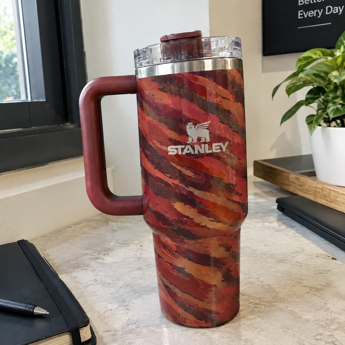 40 oz Camouflage Insulated Tumbler with Handle & Lid – Travel Cup