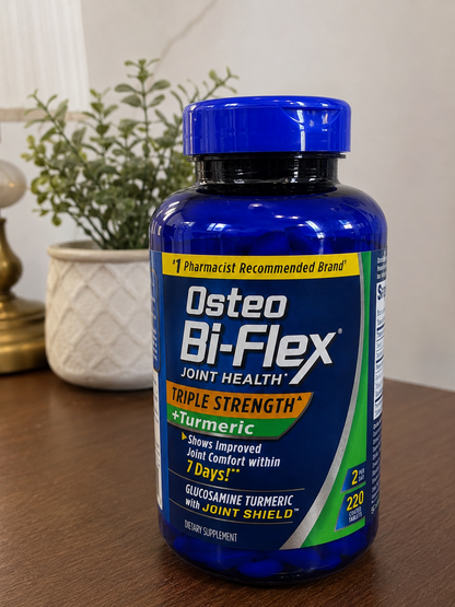 Osteo Bi-Flex Triple Strength + Turmeric Joint Health Supplement – 220 Coated Tablets