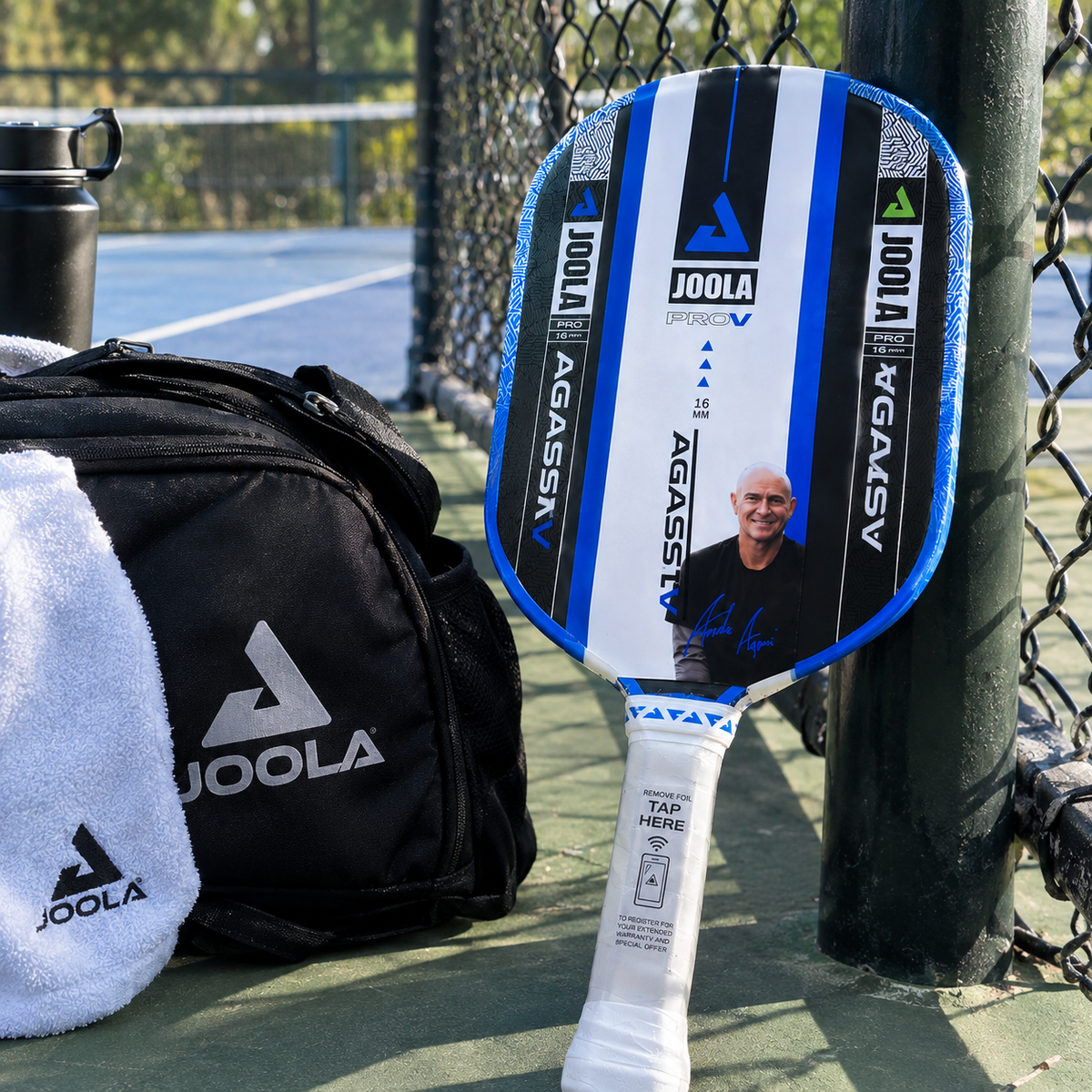 JOOLA Agassi Pro V 16mm Pickleball Paddle – Royal Blue | Andre Agassi Signature Paddle