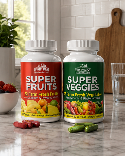 Country Farms Super Fruits & Super Veggies – 2 Pack, 180 Capsules Each