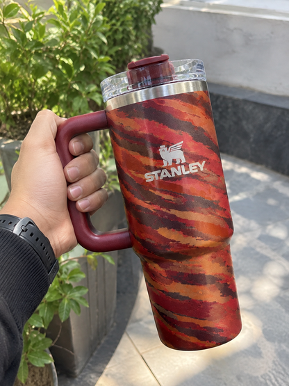 40 oz Camouflage Insulated Tumbler with Handle & Lid – Travel Cup