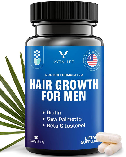Men's Hair Growth Supplement 360 Capsules | Advanced Hair Support Formula for Stronger, Thicker Looking Hair | Daily Nutrition Supplement