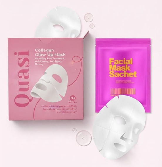 Quasi Collagen Glow Up Mask – Hydrating Facial Sheet Mask for Moisture, Firming & Radiant Skin