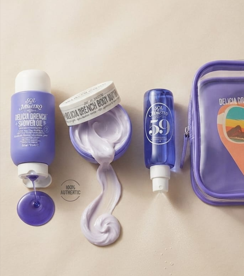 Sol de Janeiro Delícia Drench Body Care Set – Shower Oil & Body Butter Moisturizing Skincare Bundle