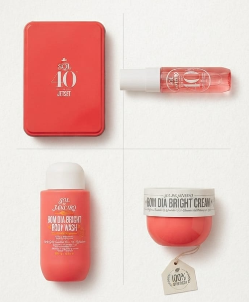 Sol de Janeiro Bom Dia Bright Body Care Set – Body Wash, Body Cream & Cheirosa 40 Perfume Mist