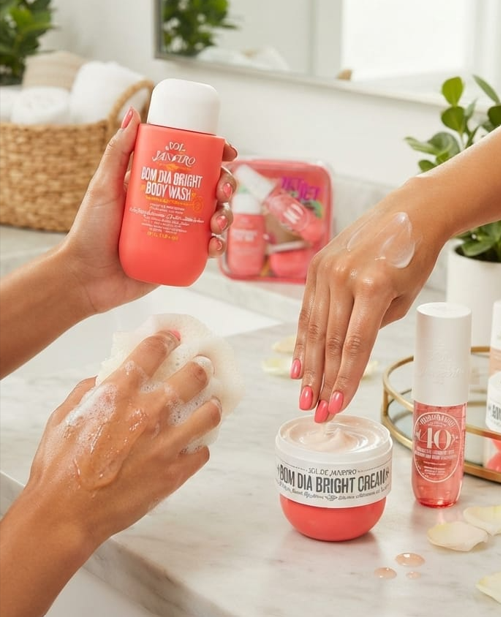 Sol de Janeiro Bom Dia Bright Body Care Set – Body Wash, Body Cream & Cheirosa 40 Perfume Mist