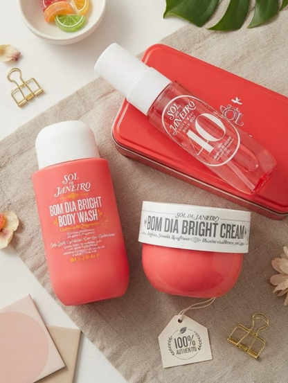 Sol de Janeiro Bom Dia Bright Body Care Set – Body Wash, Body Cream & Cheirosa 40 Perfume Mist