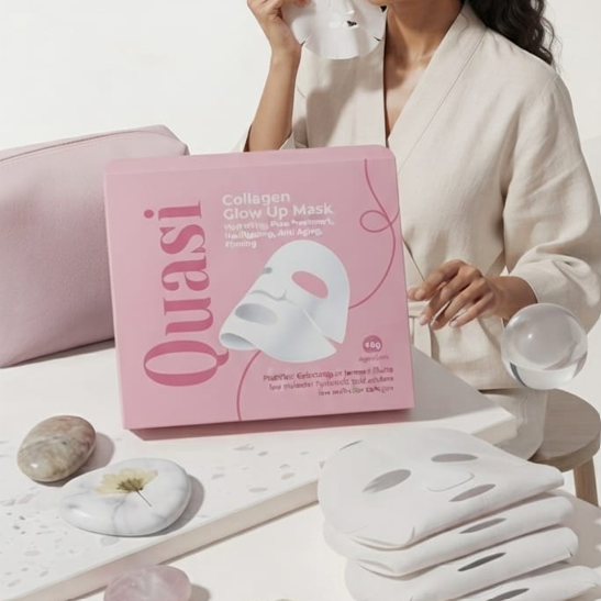 Quasi Collagen Glow Up Mask – Hydrating Facial Sheet Mask for Moisture, Firming & Radiant Skin