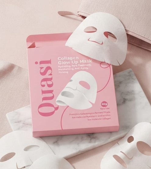 Quasi Collagen Glow Up Mask – Hydrating Facial Sheet Mask for Moisture, Firming & Radiant Skin