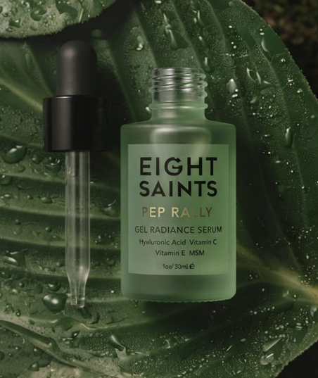 Eight Saints Pep Rally Gel Radiance Serum – Hydrating Face Serum with Hyaluronic Acid, Vitamin C, Vitamin E & MSM, 1 oz / 30 mL