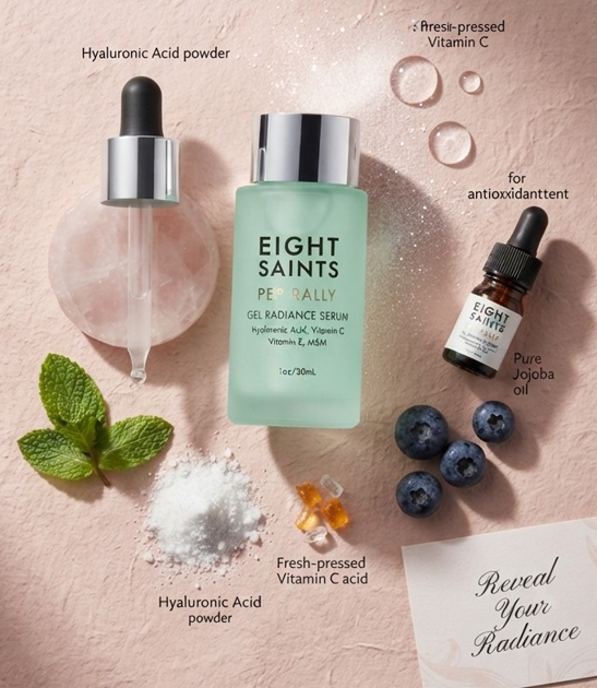 Eight Saints Pep Rally Gel Radiance Serum – Hyaluronic Acid & Vitamin C