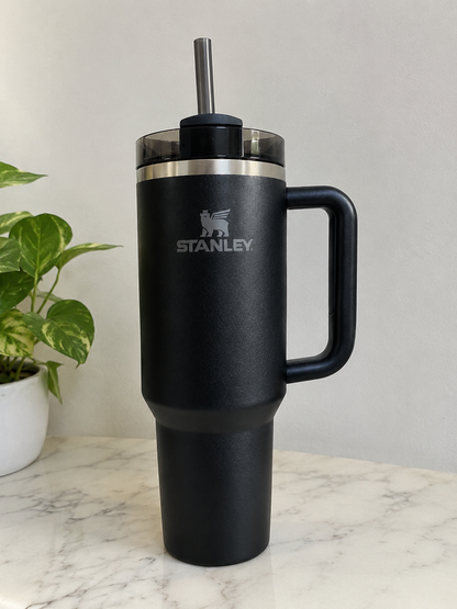 Stanley Quencher H2.0 FlowState Tumbler 40oz – Stainless Steel Insulated Travel Mug with Handle (Black)