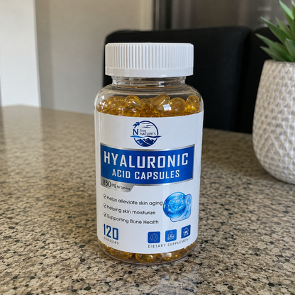 Hyaluronic Acid Capsules 850mg – 120 Capsules | Skin Moisture & Bone Health Support