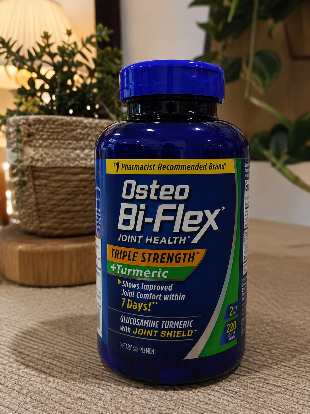 Osteo Bi-Flex Triple Strength + Turmeric Joint Health Supplement – 220 Coated Tablets