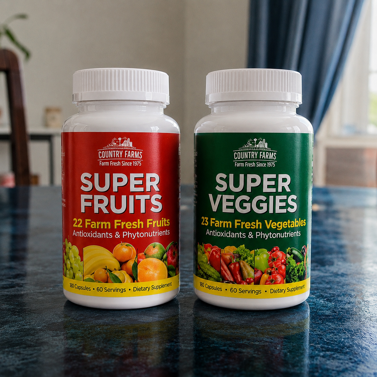Country Farms Super Fruits & Super Veggies – 2 Pack, 180 Capsules Each