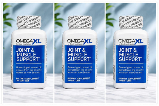 OmegaXL Joint & Muscle Support Supplement 300 Softgels – Green Lipped Mussel Oil Extract Omega 3 Formula – Joint Mobility & Flexibility Support – 3 Pack (900 Softgels)