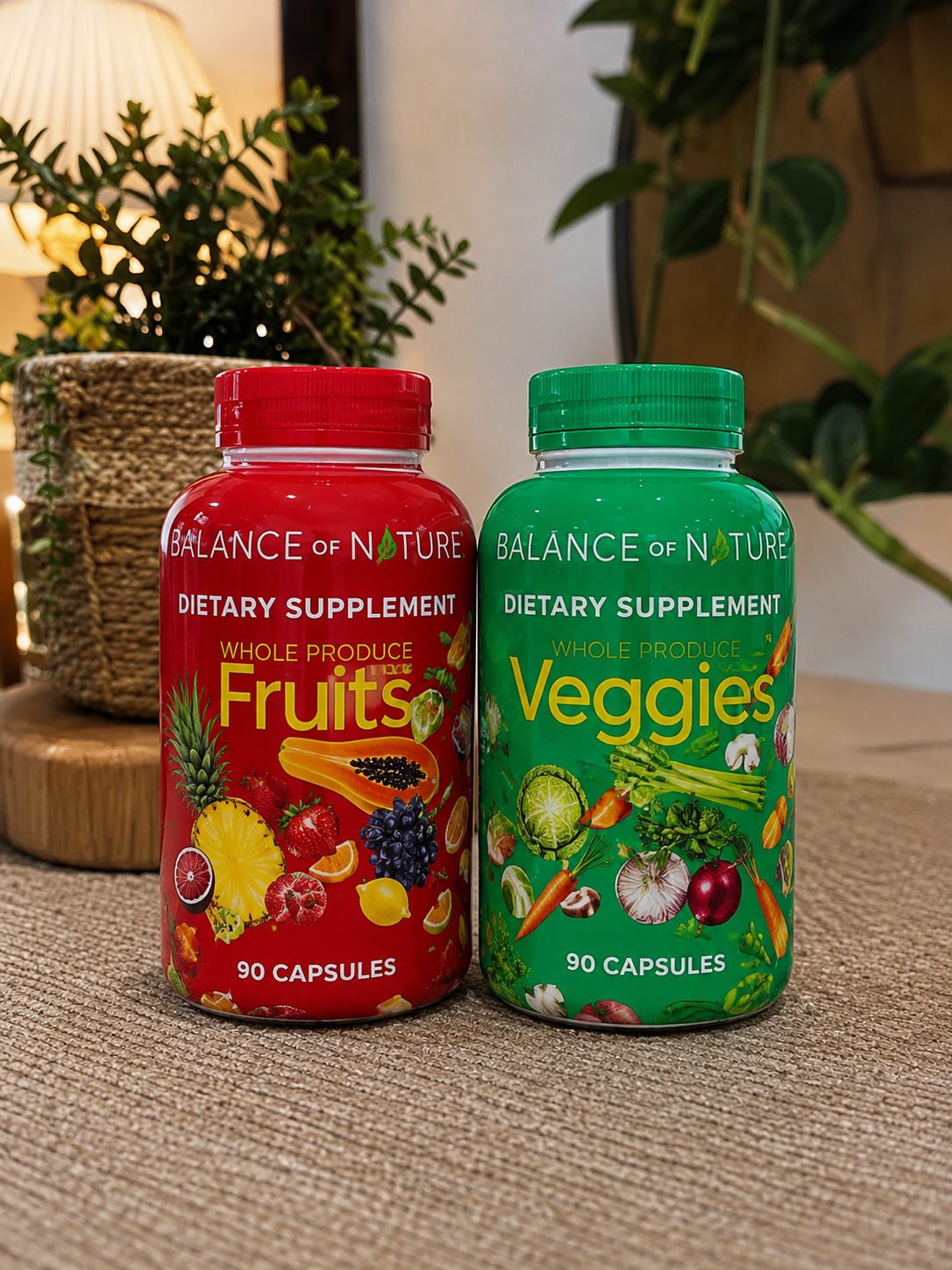 Balance of Nature Whole Produce Fruits & Veggies Dietary Supplement – 90 Capsules Each