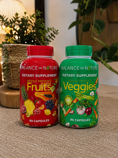 Balance of Nature Whole Produce Fruits & Veggies Dietary Supplement – 90 Capsules Each