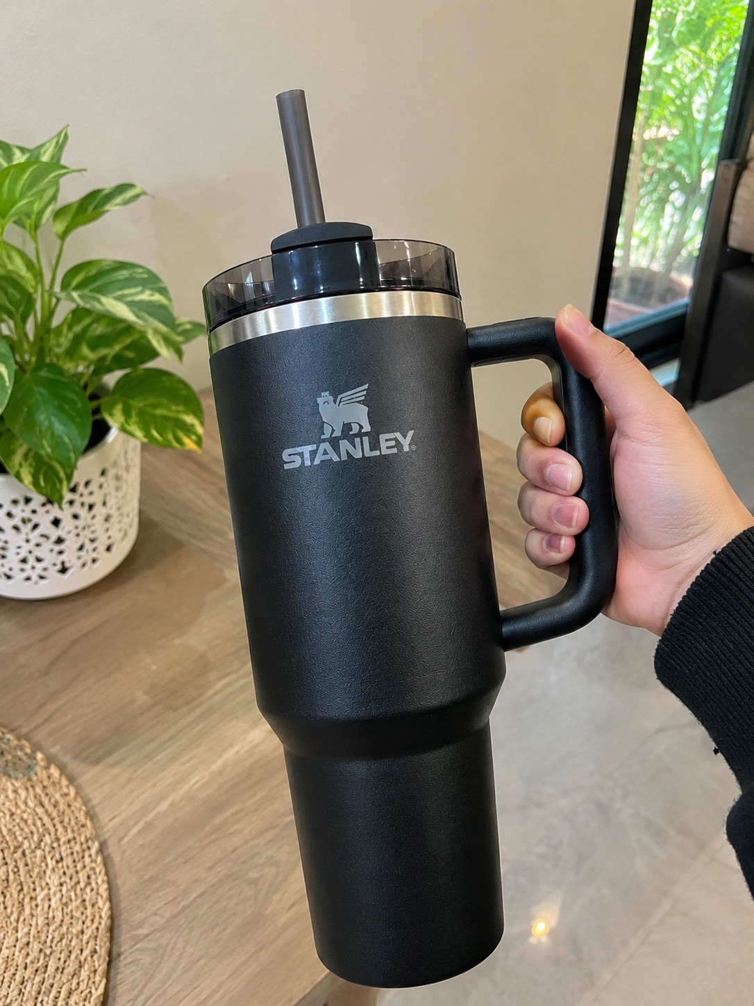 Stanley Quencher H2.0 FlowState Tumbler 40oz – Stainless Steel Insulated Travel Mug with Handle (Black)