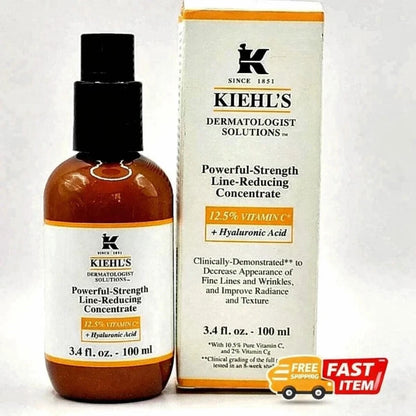 Kiehl’s Vitamin C Serum 12.5% + Hyaluronic Acid Face Serum 3.4 oz / 100ml  New Box Sealed