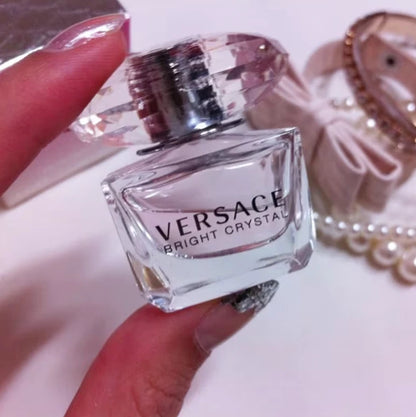 Versace Bright Crystal Eau De Toilette Mini 0.17 oz (5ml) for Women | Travel Size Floral Fruity Perfume | Luxury Designer Fragrance