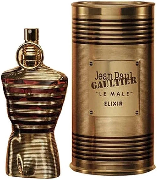 Jean Paul Gaultier Le Male Elixir Parfum Spray for Men 4.2 oz (125ml) | Luxury Amber Vanilla Cologne | Long Lasting Designer Fragrance | Sealed