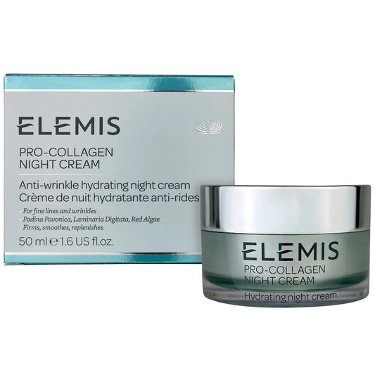 Elemis Pro-Collagen Night Cream 50ml (1.6 oz) | Luxury Anti-Aging Overnight Facial Moisturizer | Hydrating Firming Skincare | New In Box
