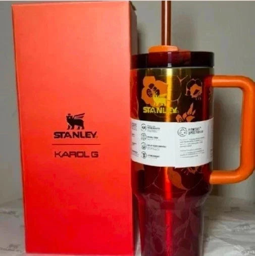 STANLEY x Karol G Quencher H2.0 FlowState Tumbler 40oz Orange Limited Edition NEW