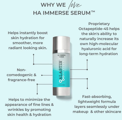 Alastin Skincare HA Immerse Serum 1.0 fl oz (29.6ml) | Advanced Hyaluronic Acid Hydrating Face Serum | Luxury Skin Care Treatment | New In Box