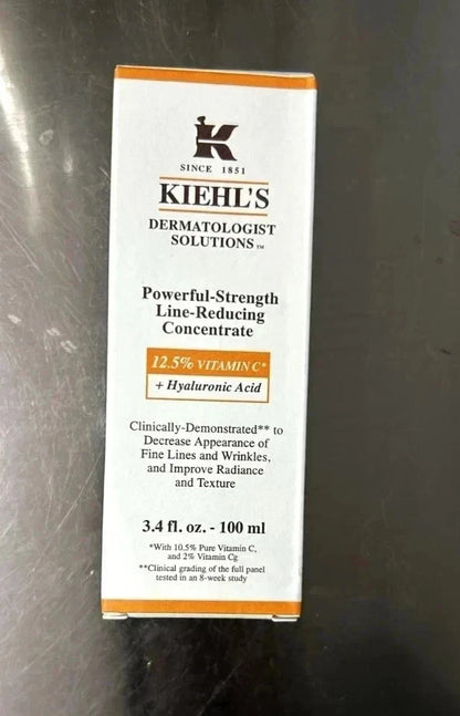 Kiehl’s Vitamin C Serum 12.5% + Hyaluronic Acid Face Serum 3.4 oz / 100ml  New Box Sealed