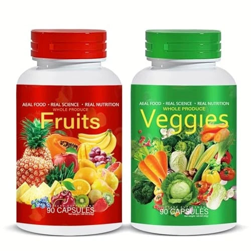 Balance of Nature Fruits & Veggies Supplement 2 Bottles | 90 Capsules Each | Whole Food Nutrient Support | Daily Wellness Formula