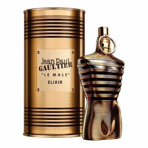 Jean Paul Gaultier Le Male Elixir Parfum Spray for Men 4.2 oz (125ml) | Luxury Amber Vanilla Cologne | Long Lasting Designer Fragrance | Sealed